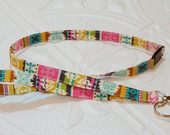 Breakaway Lanyard - Lanyard - Fabric Lanyard - Teacher Lanyard - Key Lanyard - Badge Holder - Red Print