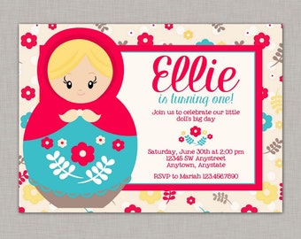 Matryoshka Nesting Doll Invitation, Matryoshka Dolls, Russian Nesting Doll
