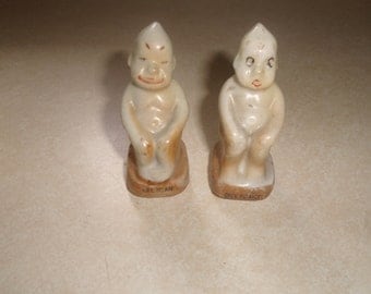 vintage salt pepper shakers set billy can billy cant on toilet