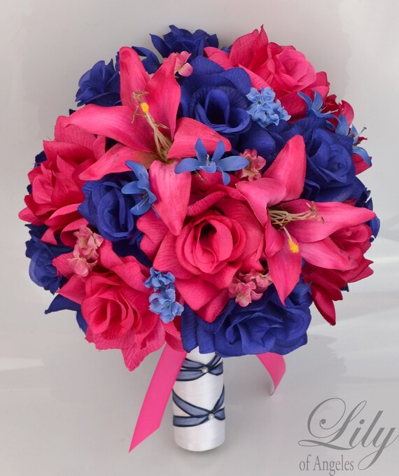 17 Piece Package Silk Flowers Wedding Bridal Party Bouquets