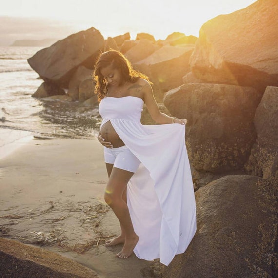 Jade white maternity gown/White maternity by designbycboutique