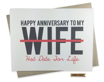 Funny Anniversary Card for Wife, Wedding Anniversary Card to Wife, Funny Anniversary Card, To Wife, From Husband, Marriage Anniversary