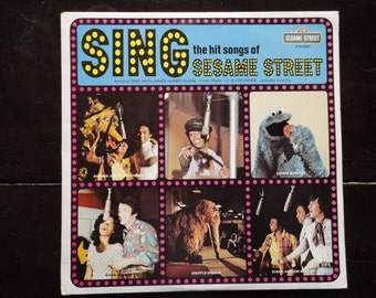 Vintage Children's Record-Sing the Hit Songs of Sesame Street-Jim Henson-The Muppets-Cookie Monster-Kermit-Big Bird