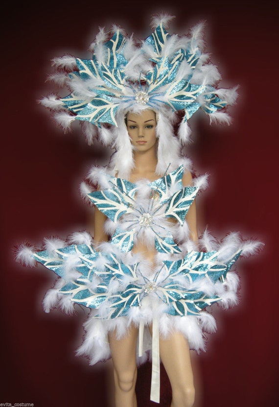 Feather Showgirl Cabaret Drag Cotton Candy Costume Set XSXL