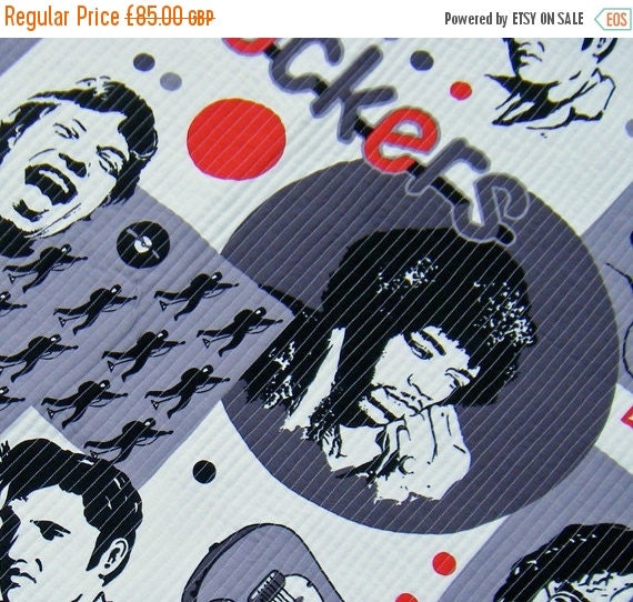 SALE Wall Hanging, baby quilt, playmat, baby boy quilt, Jim Morrison