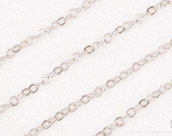 C110-MR// Matt Original Rhodium Plated Cable Chain,3M