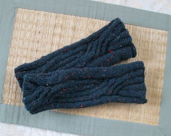 Hand Knit Fingerless Gloves Gauntlets Pure Wool Outlander