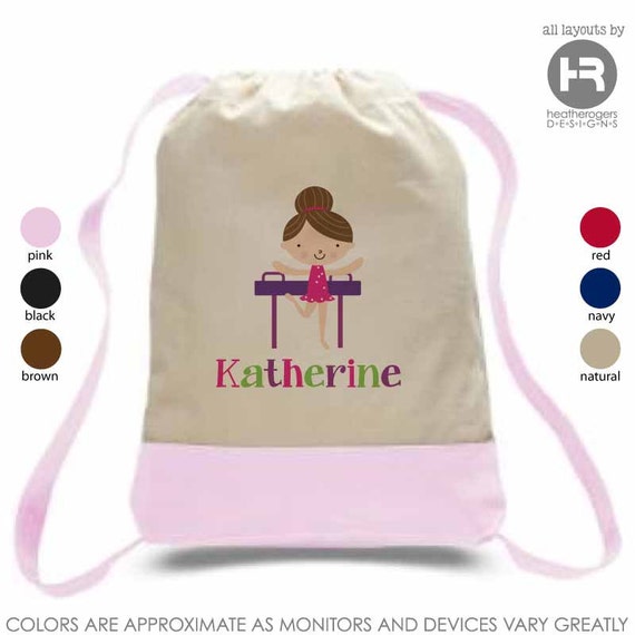 Gymnastics Backpack Personalized Backpack by HeatherRogersDesigns