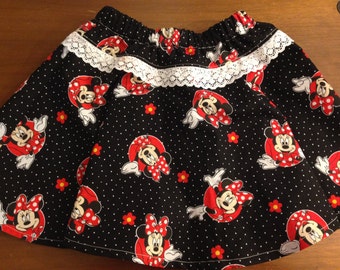 Minnie Mouse skirt / Disney Parks skirt / Minnie Mouse Birthday / Disney Birthday skirt / Disney Vacation clothing / Disney Skirt