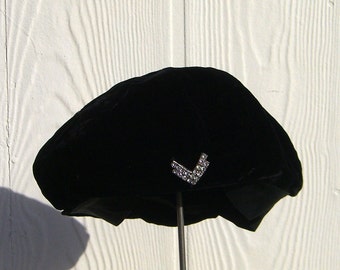 Black velvet hat by Betmar.