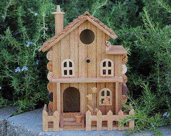 Birdhouse with Front Yard, wine cork art