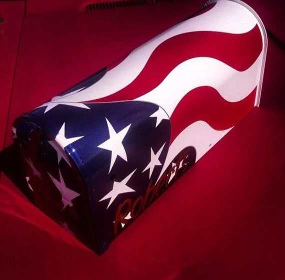 Custom Painted American Flag Mailbox