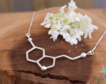 Large Sterling Silver Serotonin Necklace