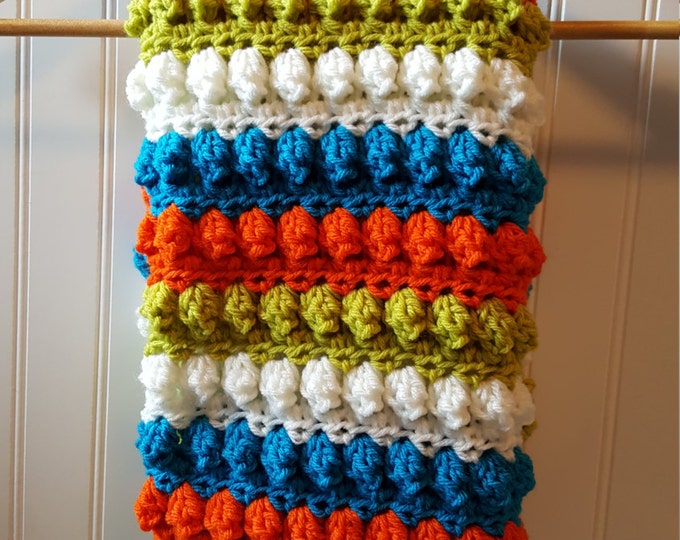 Crochet Baby Blanket Pattern, Popcorn stitch baby blanket, Baby Blanket & baby hat Pattern- 3 hat sizes, Newborn photo prop blanket and hat