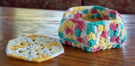 DOWNLOAD TODAY Honeycomb Coaster & Basket Crochet Pattern