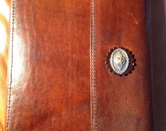 Leather handmade cover for Ipad awesome star metal