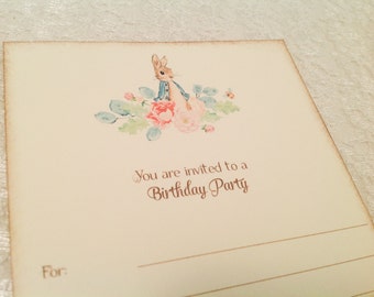 Peter Rabbit Birthday Party Invitations-First Birthday Party-DIY Invitations--Set of 10