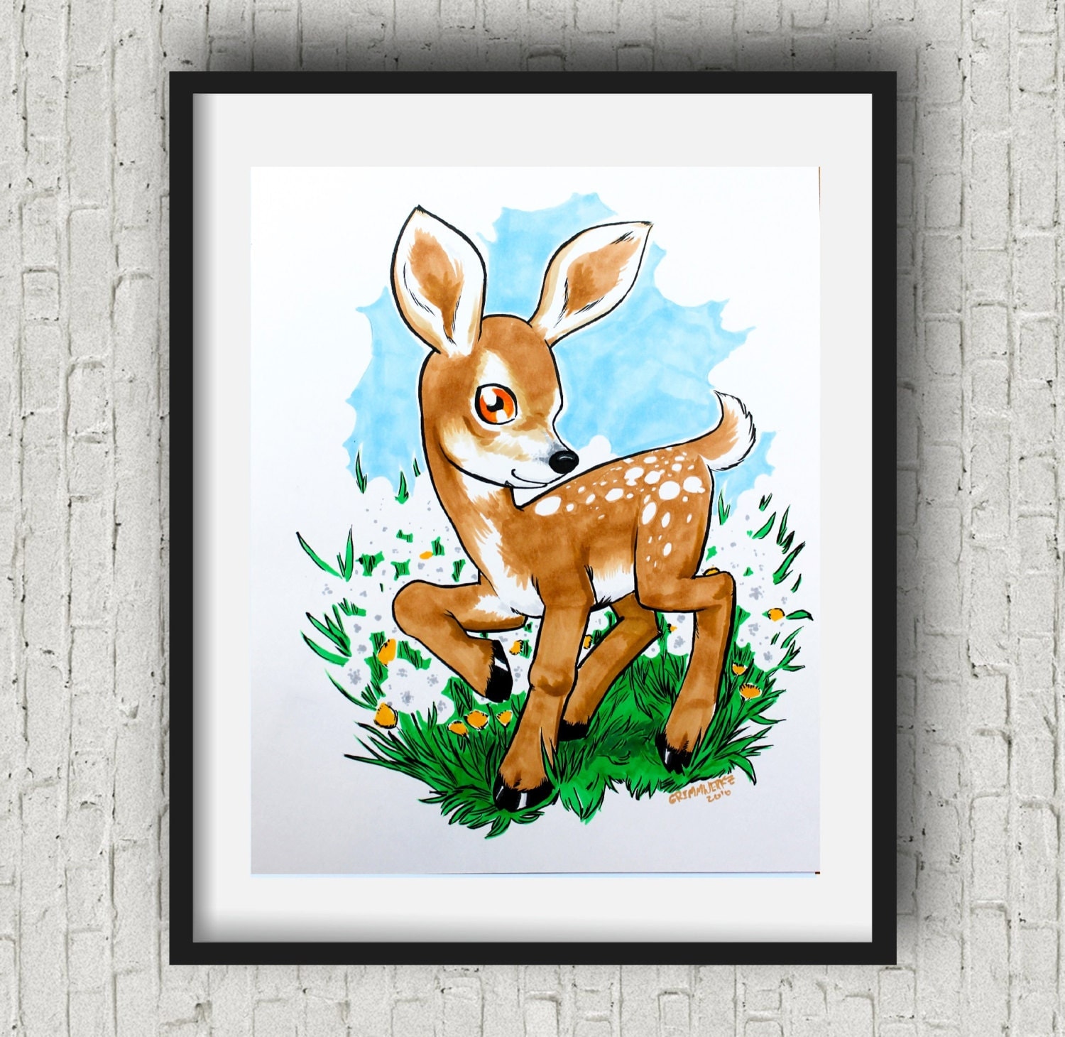 Baby Deer art Deer Nursery Art Woodland Themed Nursery