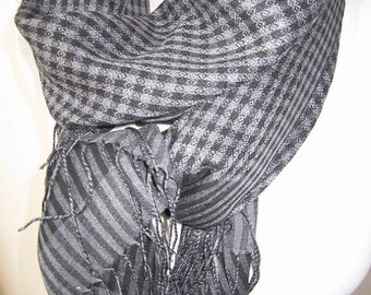 Gray black Plaid scarf,viscose fabric cowl-long-mens scarves-man fashion mad,scottish,Turkish scarves scarves2012