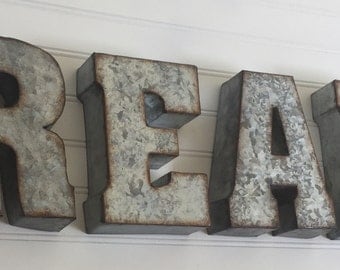 Read Sign - Metal Letter - You Pick Letters - READ -Wall Letter - Rustic Industrial Letters - Nursery - Wedding - Reading Nook - DIY Sign
