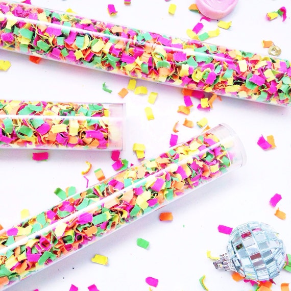 Confetti Wands set of 5 'Neon Spandex'/ confetti/neon