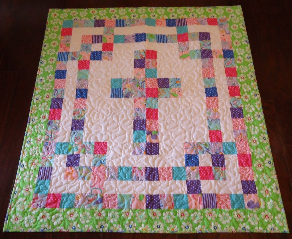 Religious Baby Quilt Handmade Christian Theme Cross 37