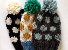 KNITTING PATTERN Polka Dot Chunky Knit Slouchy Beanie Toque Fall Winter Hat Accessory