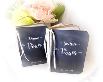 Custom Wedding Vows Books, Set of 2, Rustic Vows Books, His and Hers, Vows Renewal Books, Ceremony Books, Rustic Wedding, Bridal Gift