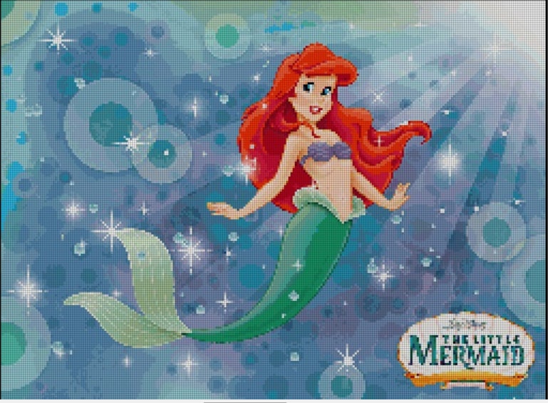 Disney's Ariel Cross Stitch Pattern by knitcreations86 on Etsy