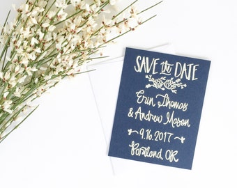 Custom Save the Date Stamp - succulent - Wedding Save the Date - hand lettered save the date - save the date custom stamp- succulent - H1500