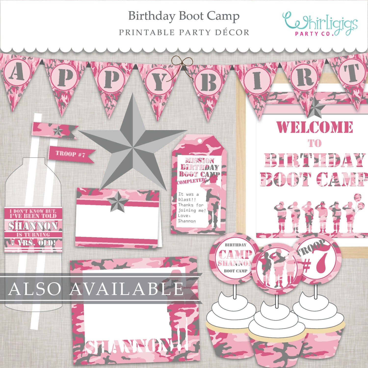 Birthday BootCamp Birthday Army DIY Party Printable Party