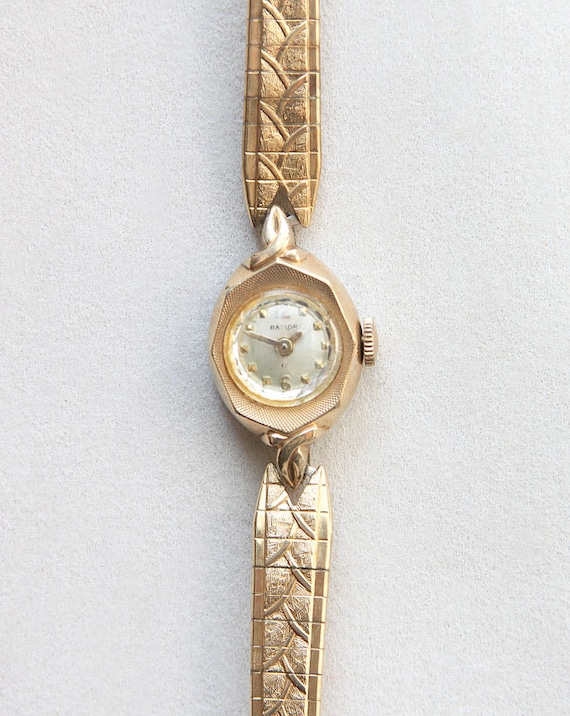 Vintage 10K RGP Baylor Wristwatch Ladies 17 Jewels Gold