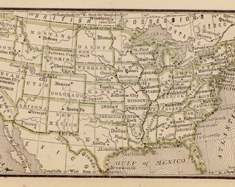 United States Wall Art vintage usa map | etsy United States Wall Art vintage usa map | etsy