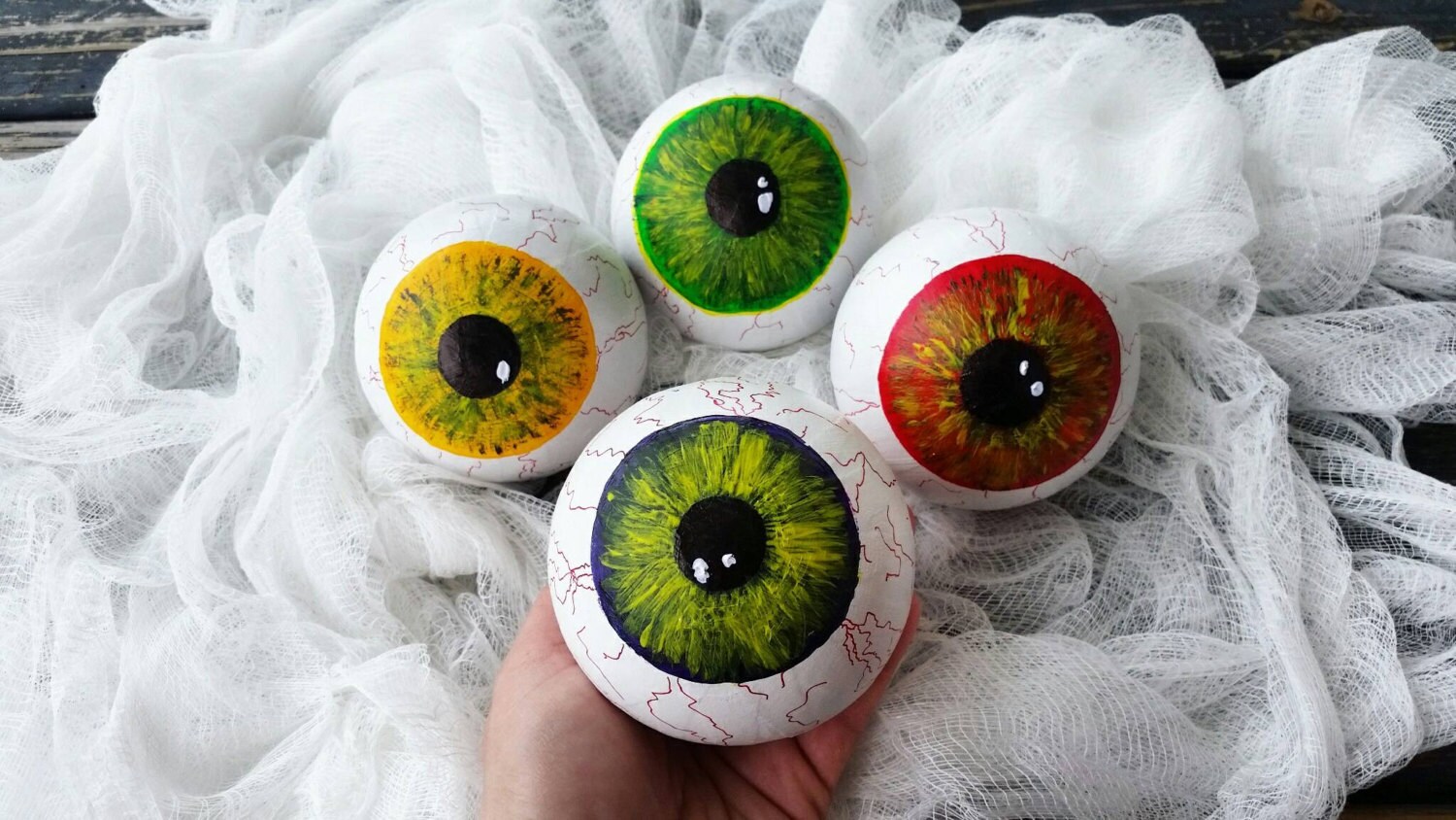 Eyeballs, Paper Mache Eyeballs, Halloween Prop