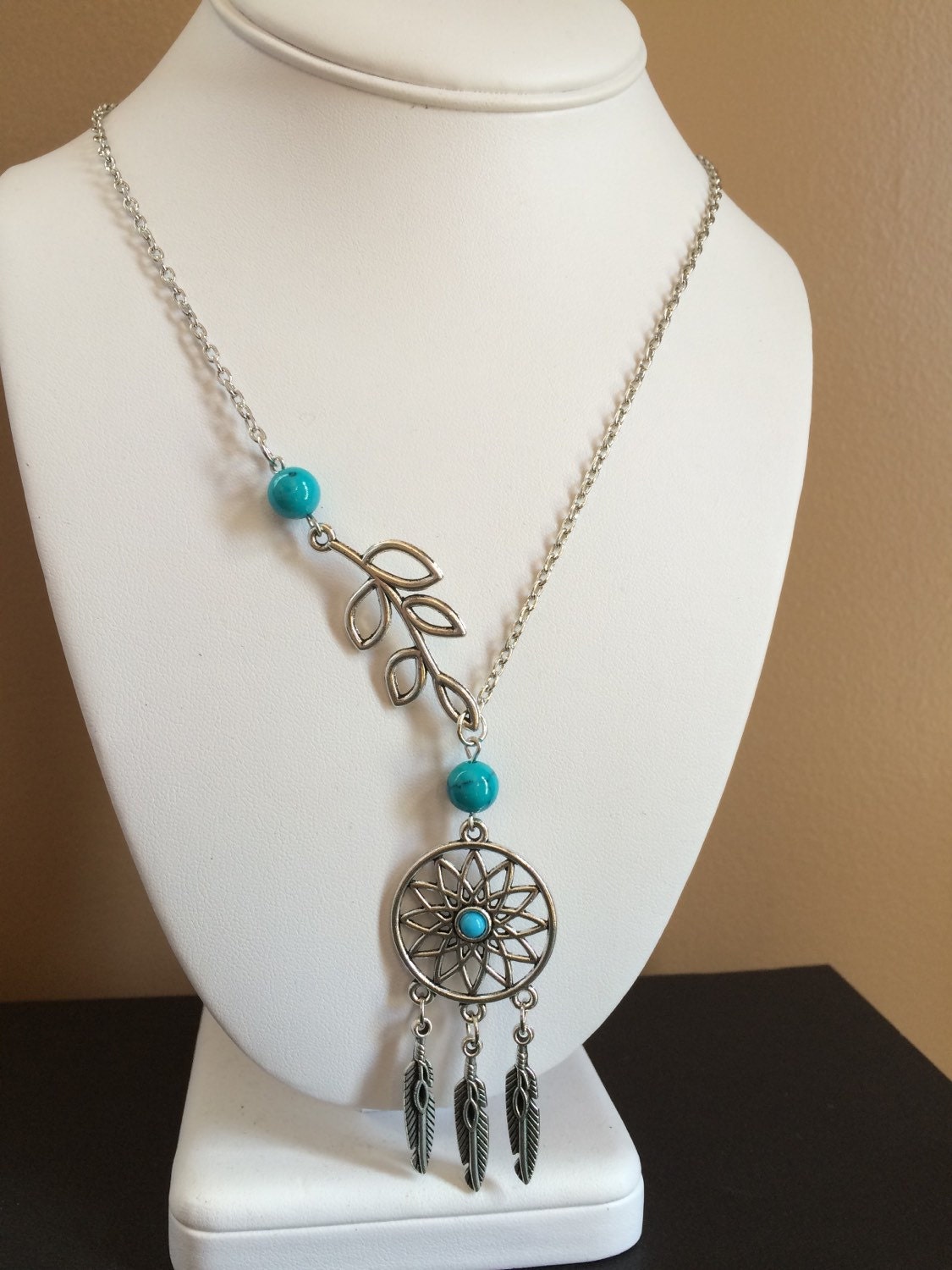 Dream Catcher charm necklace Dreamcatcher necklace layering