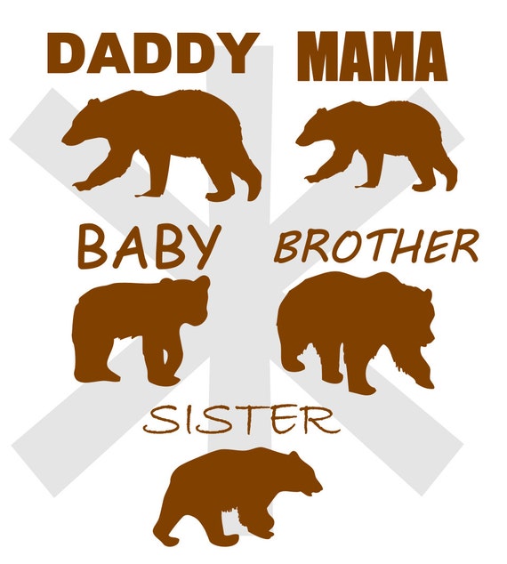 Download Bear Family svg files Moma Bear svg Daddy Bear svg Brother