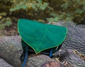 Dark Green Leaf Bike Messenger Bag, Waterproof Cycling Bag, Lightweight Unisex Bicycle Bag, Durable Cordura Shoulder bag, -MEDIUM-