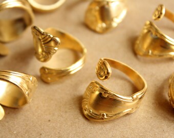 1 pc. Raw Brass Adjustable Spoon Rings - made in USA | RB-885