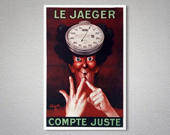 Le Jaeger Compte Juste Vintage Poster by Leonetto Cappiello - Poster Paper, Sticker or Canvas Print