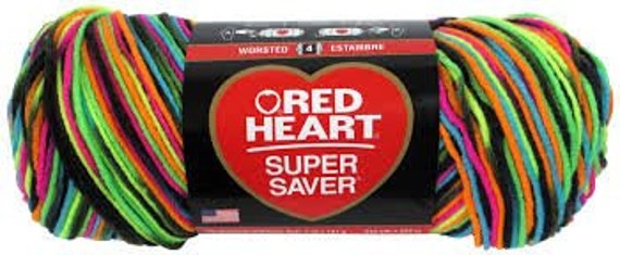 Red Heart Super Saver Yarn In Blacklight Neon Yarn