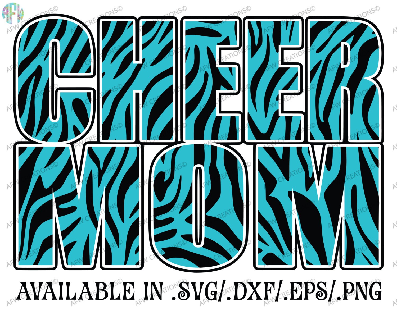 Download Digital Cut File Cheer Mom Zebra SVG DXF EPS Cheerleader