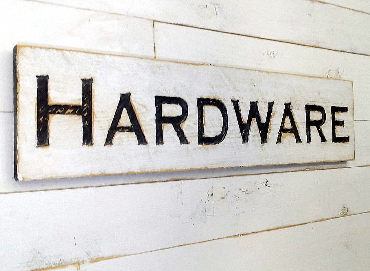 HARDWARE Sign 40 X 10 Carved In A Cypress Board hardware-sign-40-x-10-carved-in-a-cypress-board