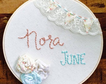 Personalized Embroidery Hoop for Nursery