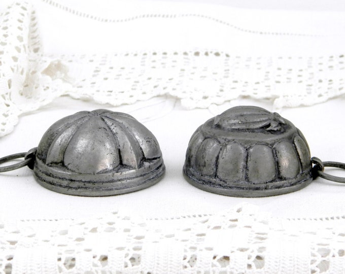 2 Small Antique French Sweet Dessert Molds, French Baking, French Country Kitchen Decor, French Cake Tin, Kitchenware, Retro Kitchenalia