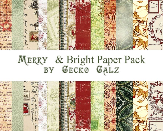 Merry and Bright Digital Paper Pack