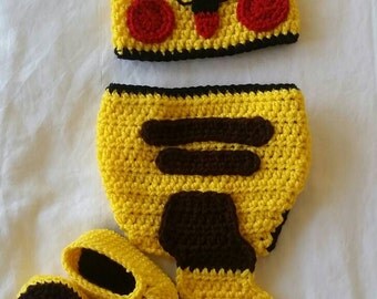 Crochet Pikachu Costume Photo Prop