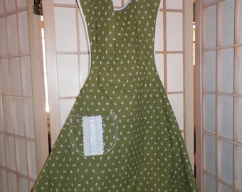 Womans Apron Full Apron Handmade Wrap Tie
