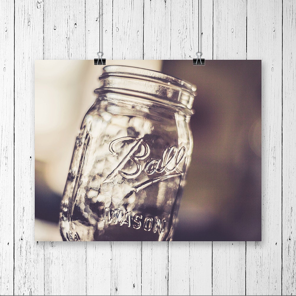 Mason Jar Decor Kitchen Wall Art Canning Jar Vintage Prints