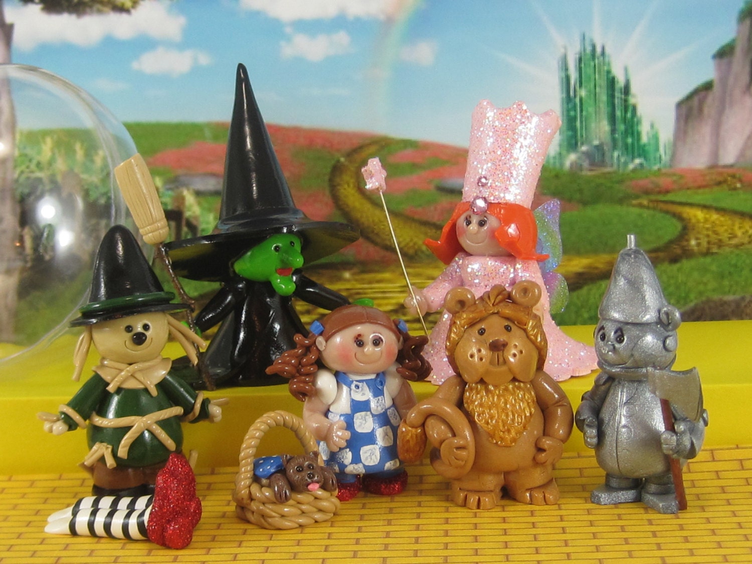 Complete Wizard of Oz set OOAK for fairy garden ornaments