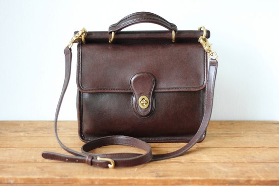 Vintage COACH Dark Brown Leather Willis Bag 9927/ Coach